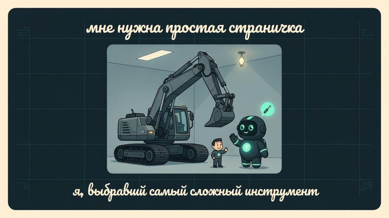 Мем: новичок пытается вкрутить лампочку огромным экскаватором