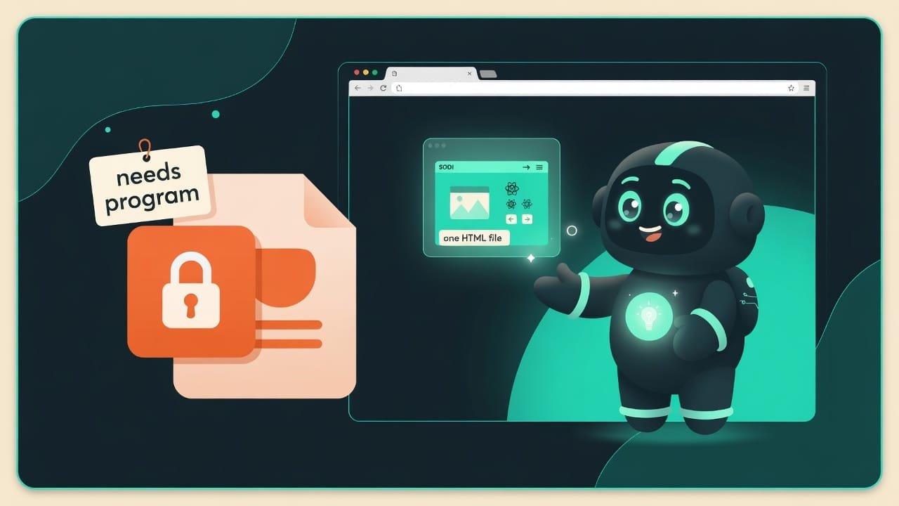 Тяжёлая иконка PowerPoint против лёгкой веб-страницы, открывающейся в браузере